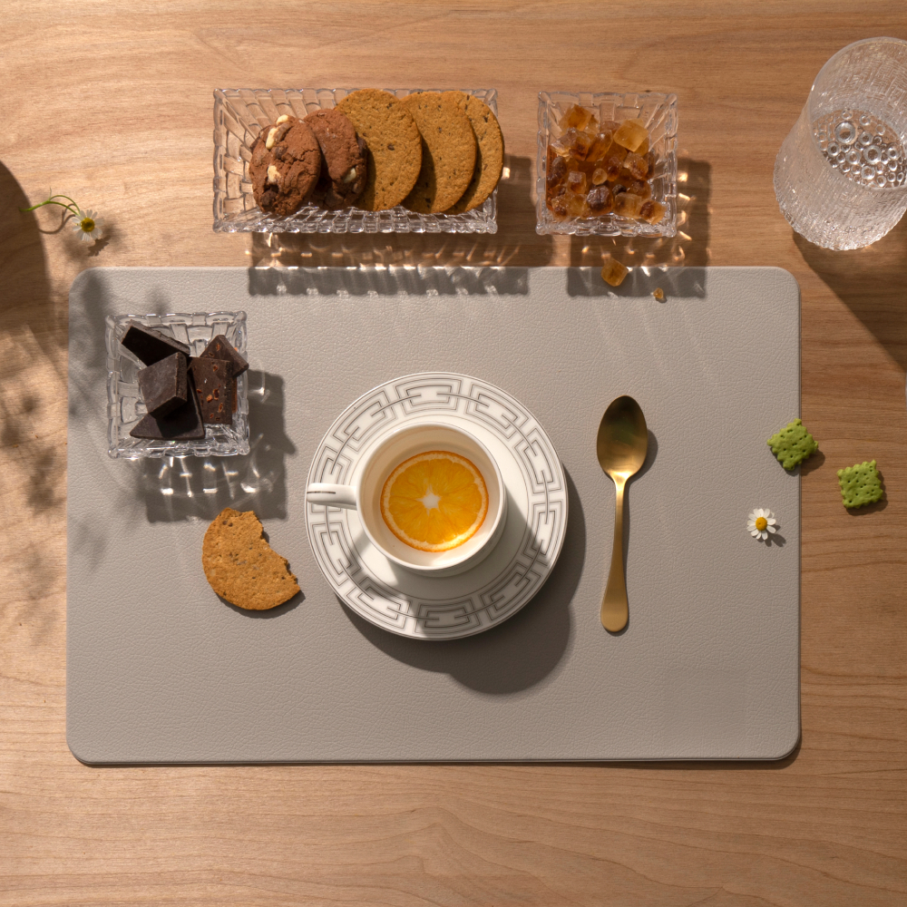 Салфетка сервировочная Zapel Eco Leather light grey фото 4